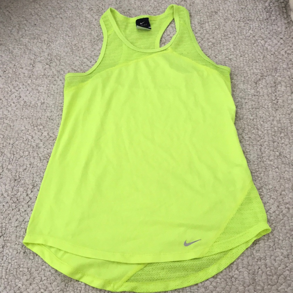 Nike Dri fit tank - neon highlighter yellow.